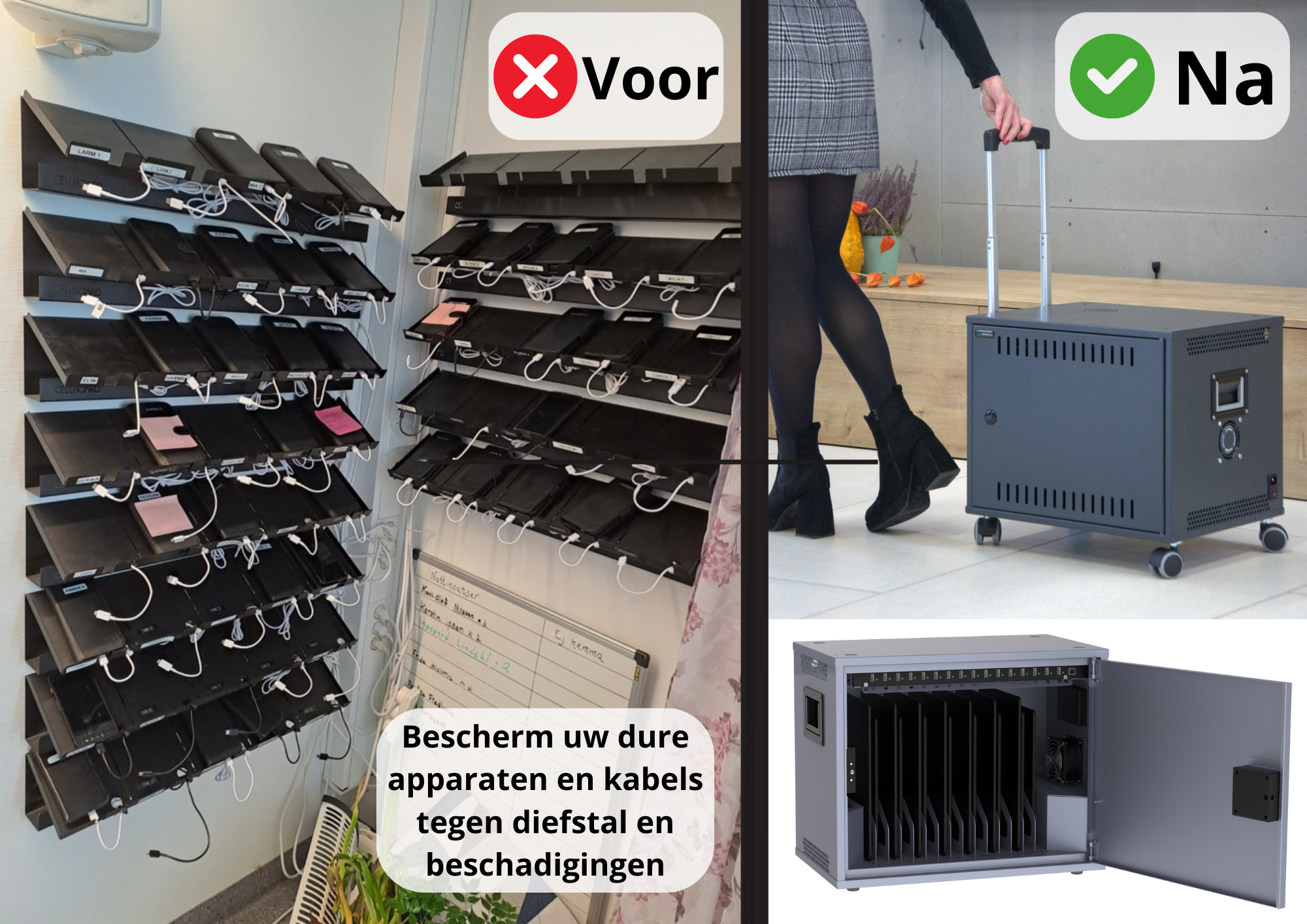 Kast voor modern tabletbeheer