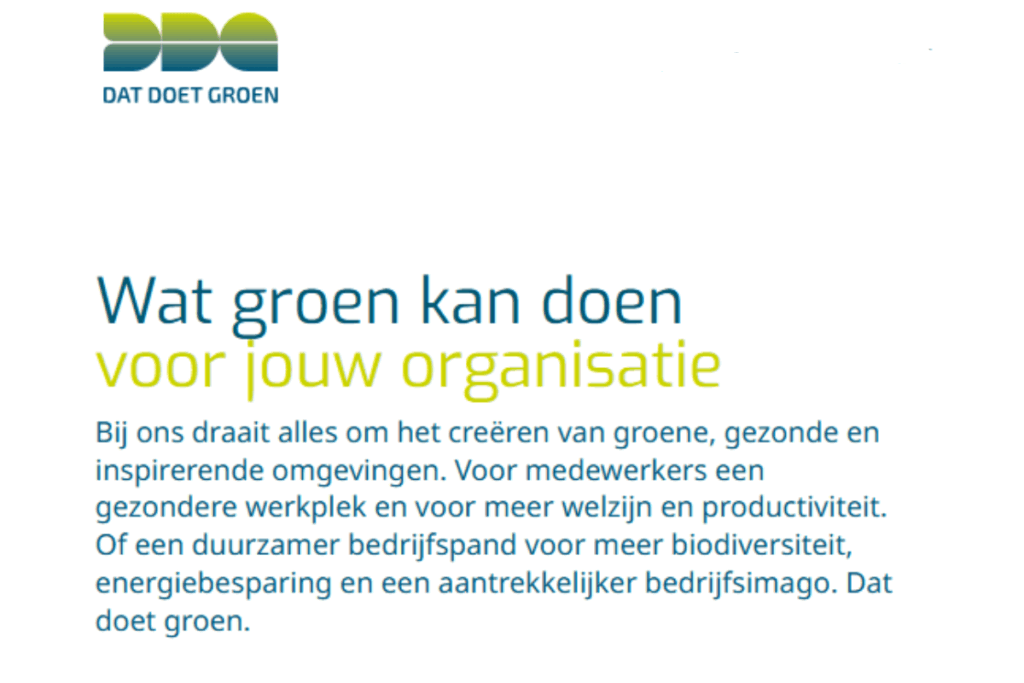 Creëren van groene, gezonde en inspirerende omgevingen