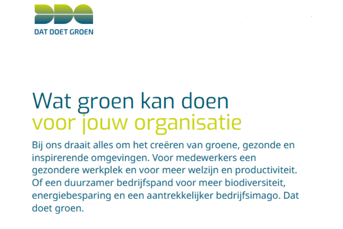 Creëren van groene, gezonde en inspirerende omgevingen